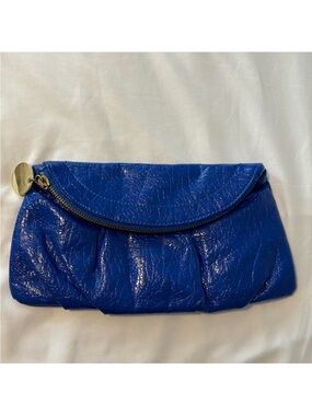 ALDO Y2K retro royal blue clutch purse handbag top zipper closure magnetic